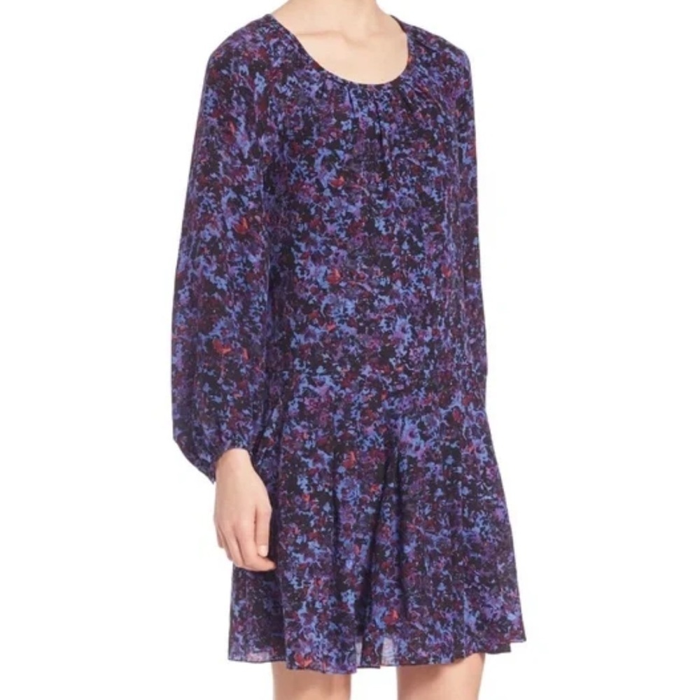 Rebecca Taylor Silk Bouquet Rhapsody Dress Purple Blue Festival Size 6 NWOT